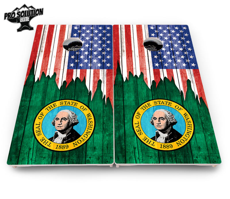 Pro Solution Elite - State Flag Designs South Dakota to Wyoming - Professional Tournament Cornhole Boards 3/4" Baltic Birch - Zero Bounce Zero Movement Vertical Interlocking Braces for Extra Weight & Stability +Double Thick Legs +Airmail Blocker