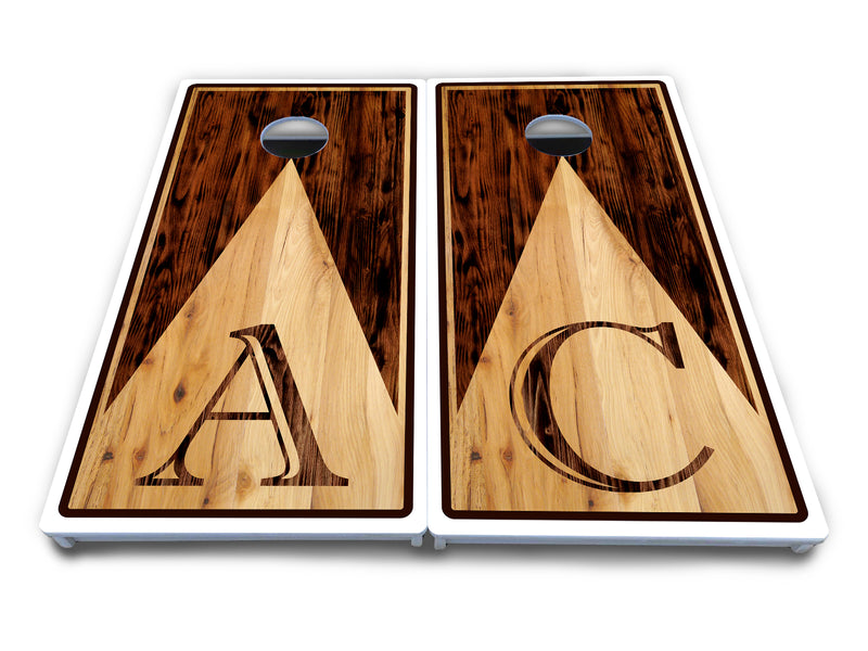 Waterproof - Wood Letter Split Design - All Weather Boards "Outdoor Solution" 18mm(3/4")Direct UV Printed - Regulation 2' by 4' Cornhole Boards (Set of 2 Boards) Double Thick Legs, with Leg Brace & Dual Support Braces!