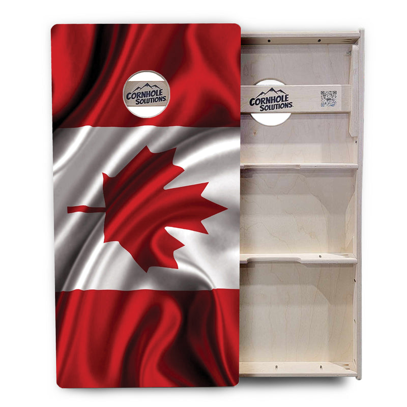 Tournament Boards - Wavy Canadian Flag -  Professional Tournament 2'x4' Regulation Cornhole Set - 3/4″ Baltic Birch - UV Direct Print + UV Clear Coat
