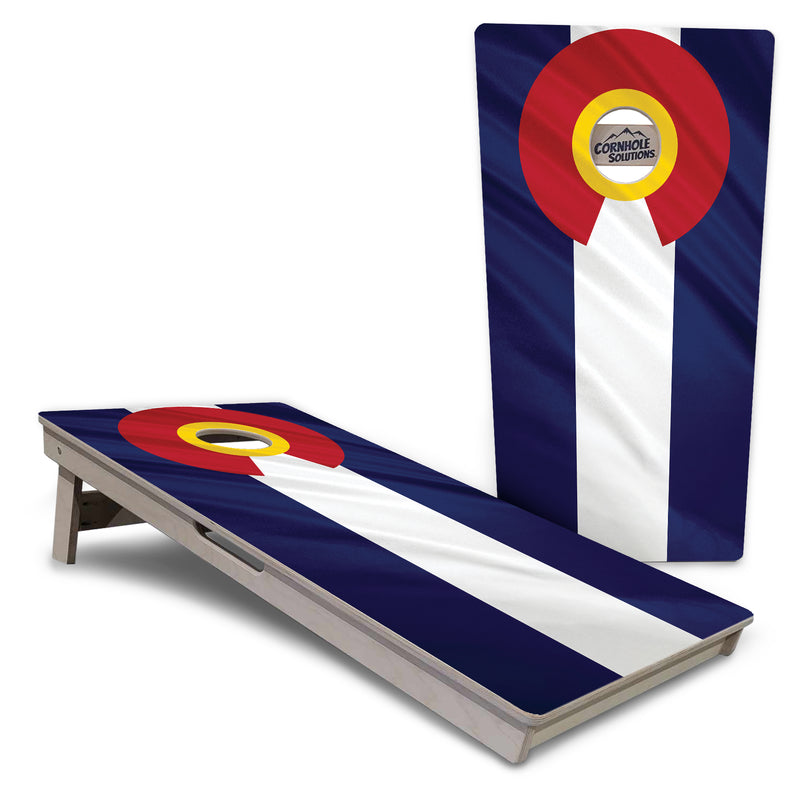 Tournament Boards - Colorful Colorado Flag - Professional Tournament 2'x4' Regulation Cornhole Set - 3/4″ Baltic Birch + UV Direct Print + UV Clear Coat