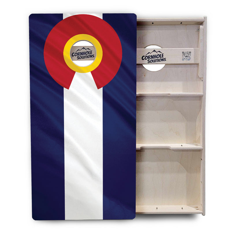 Tournament Boards - Colorful Colorado Flag - Professional Tournament 2'x4' Regulation Cornhole Set - 3/4″ Baltic Birch + UV Direct Print + UV Clear Coat