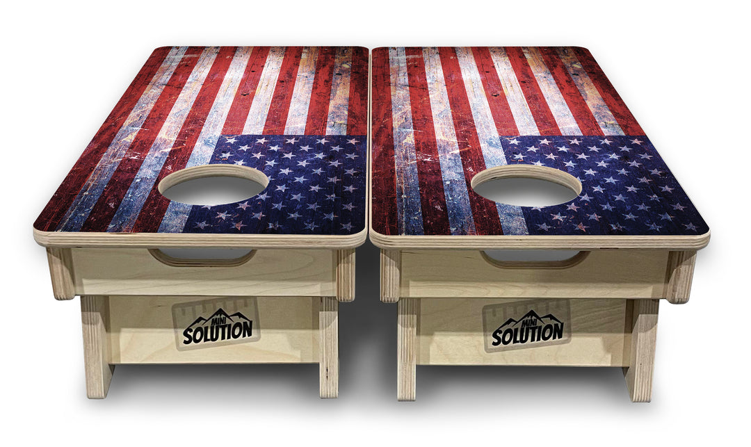 Mini Cornhole Boards - Weathered Flag