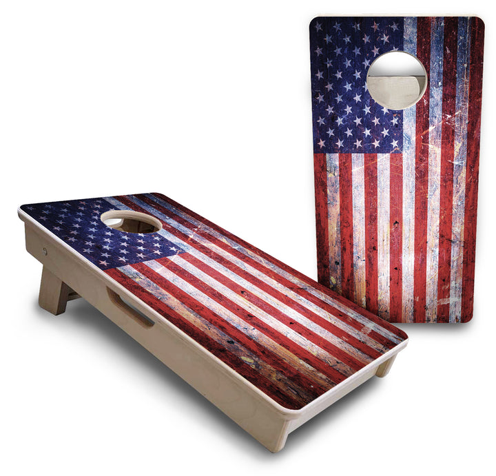 Mini Cornhole Boards - Weathered Flag