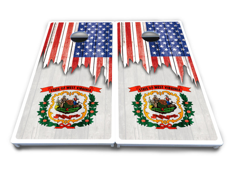 Waterproof - State Flag Designs South Dakota to Wyoming - All Weather Boards "Outdoor Solution" 18mm(3/4")Direct UV Printed - Regulation 2' by 4' Cornhole Boards (Set of 2 Boards) Double Thick Legs, with Leg Brace & Dual Support Braces!