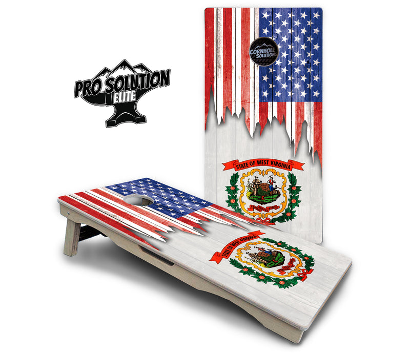 Pro Solution Elite - State Flag Designs South Dakota to Wyoming - Professional Tournament Cornhole Boards 3/4" Baltic Birch - Zero Bounce Zero Movement Vertical Interlocking Braces for Extra Weight & Stability +Double Thick Legs +Airmail Blocker