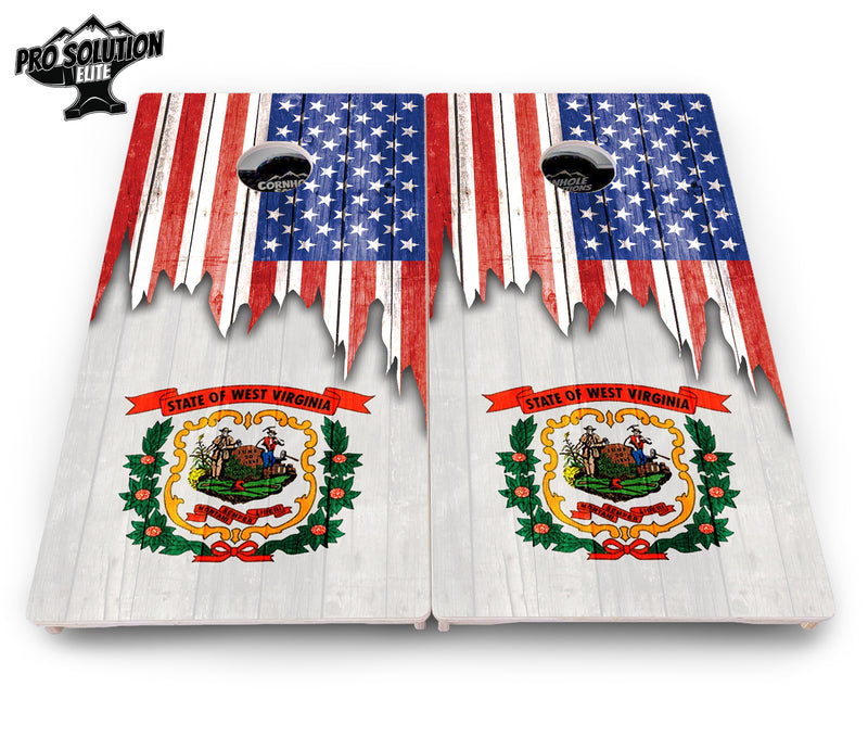 Pro Solution Elite - State Flag Designs South Dakota to Wyoming - Professional Tournament Cornhole Boards 3/4" Baltic Birch - Zero Bounce Zero Movement Vertical Interlocking Braces for Extra Weight & Stability +Double Thick Legs +Airmail Blocker