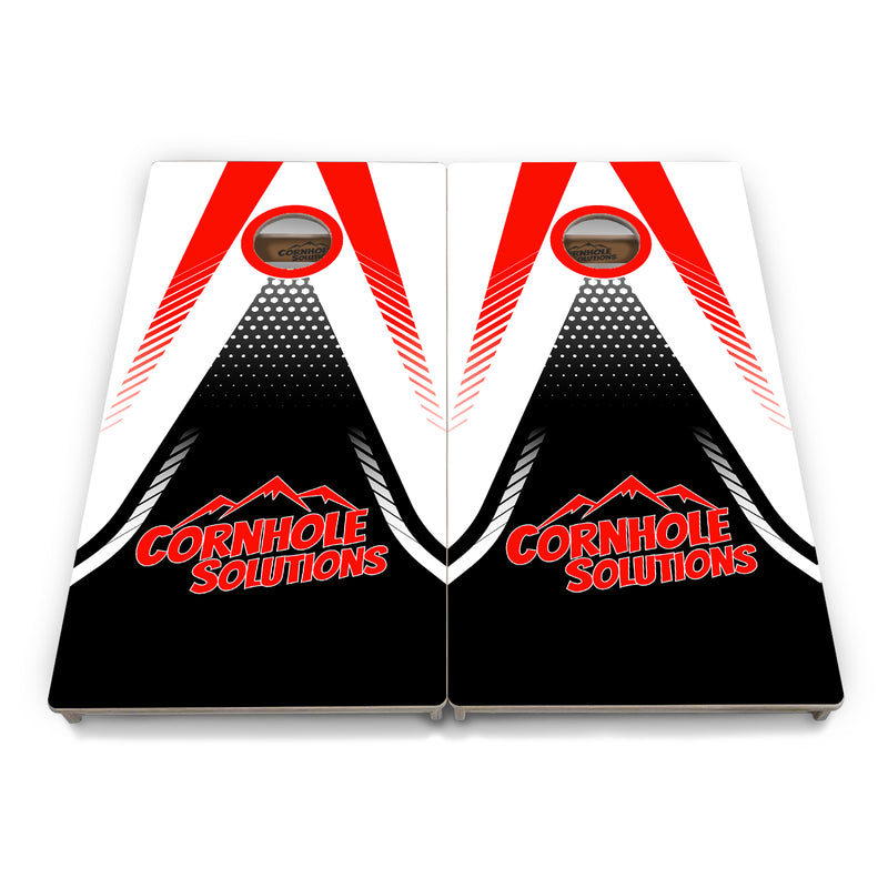 Tournament Boards - Red & Black CS Logo Design - Professional Tournament 2'x4' Regulation Cornhole Set - 3/4″ Baltic Birch + UV Direct Print + UV Clear Coat