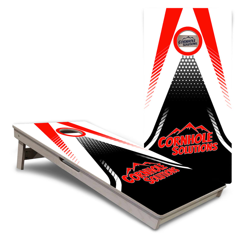 Tournament Boards - Red & Black CS Logo Design - Professional Tournament 2'x4' Regulation Cornhole Set - 3/4″ Baltic Birch + UV Direct Print + UV Clear Coat