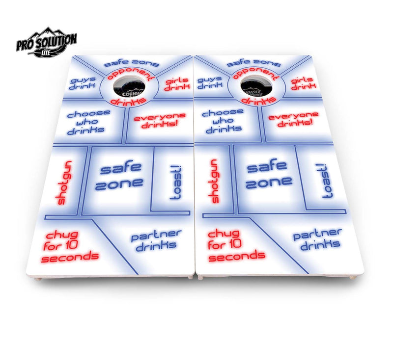 Pro Solution Lite - Drinking Game - Professional Tournament Cornhole Boards 3/4" Baltic Birch - Zero Bounce Zero Movement Vertical Interlocking Braces for Extra Weight & Stability +Double Thick Legs +Airmail Blocker