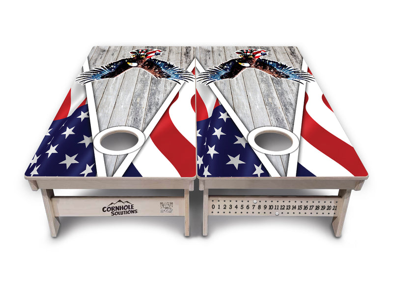 Tournament Boards - Eagle Flag Design Options - Professional Tournament 2'x4' Regulation Cornhole Set - 3/4″ Baltic Birch + UV Direct Print + UV Clear Coat