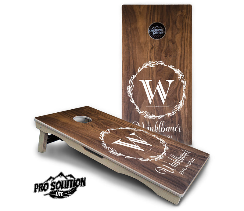 Pro Solution Lite - Wreath Design - Professional Tournament Cornhole Boards 3/4" Baltic Birch - Zero Bounce Zero Movement Vertical Interlocking Braces for Extra Weight & Stability +Double Thick Legs +Airmail Blocker