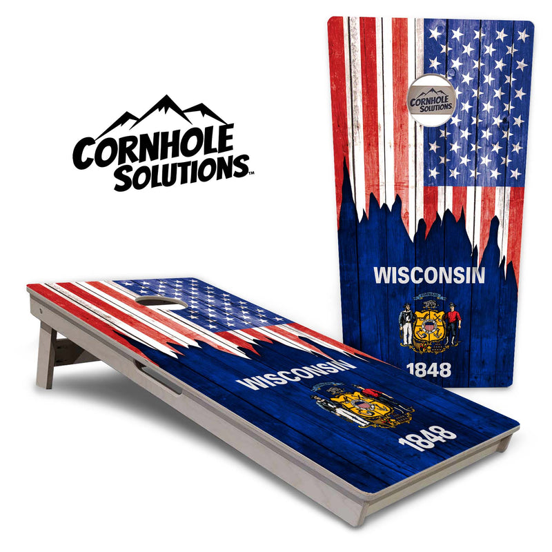 Tournament Boards - State Flag Designs (S to W) Professional Tournament 2'x4' Regulation Cornhole Set - 3/4″ Baltic Birch - UV Direct Print + UV Clear Coat