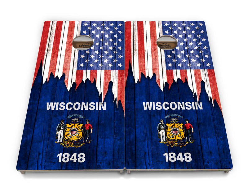 Tournament Boards - State Flag Designs (S to W) Professional Tournament 2'x4' Regulation Cornhole Set - 3/4″ Baltic Birch - UV Direct Print + UV Clear Coat