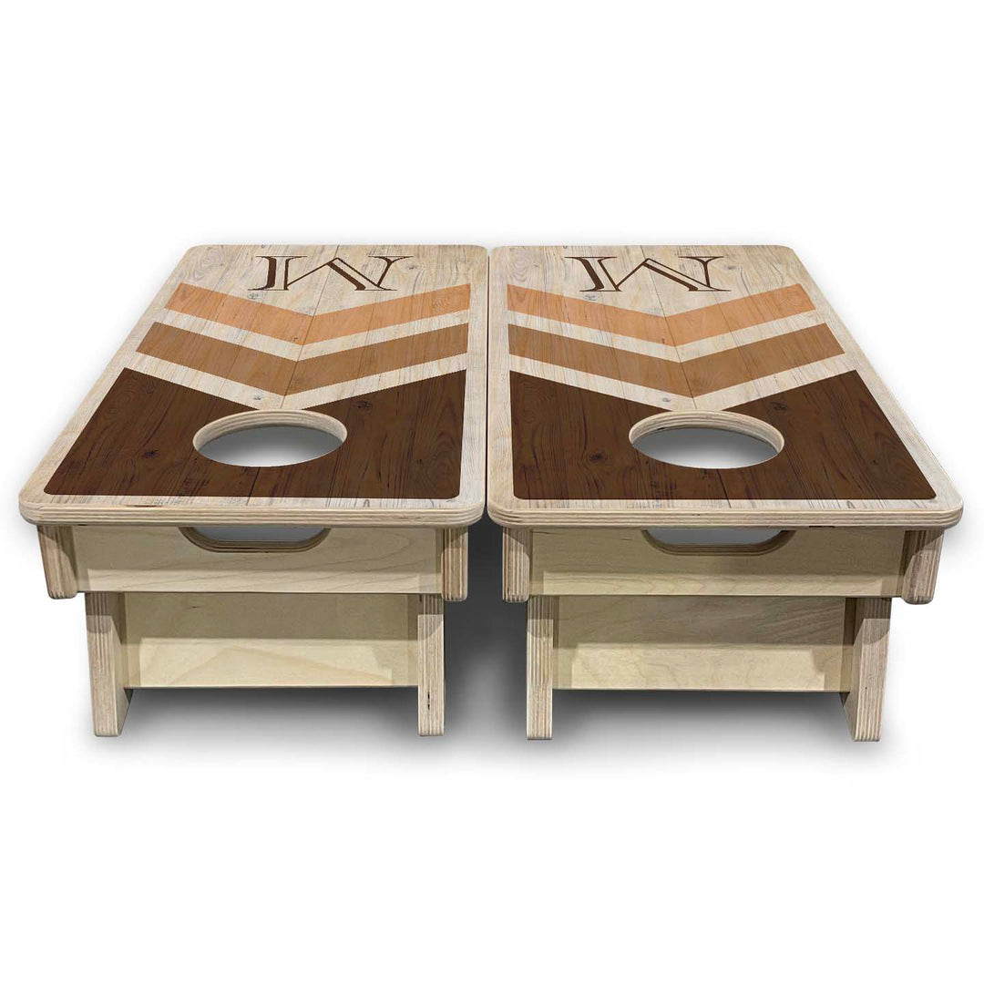 Mini Cornhole Boards - Wedding Arrows - Natural