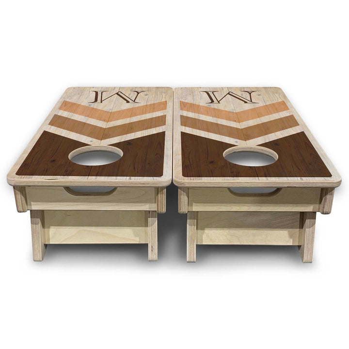 Mini Cornhole Boards - Wedding Arrows - Natural