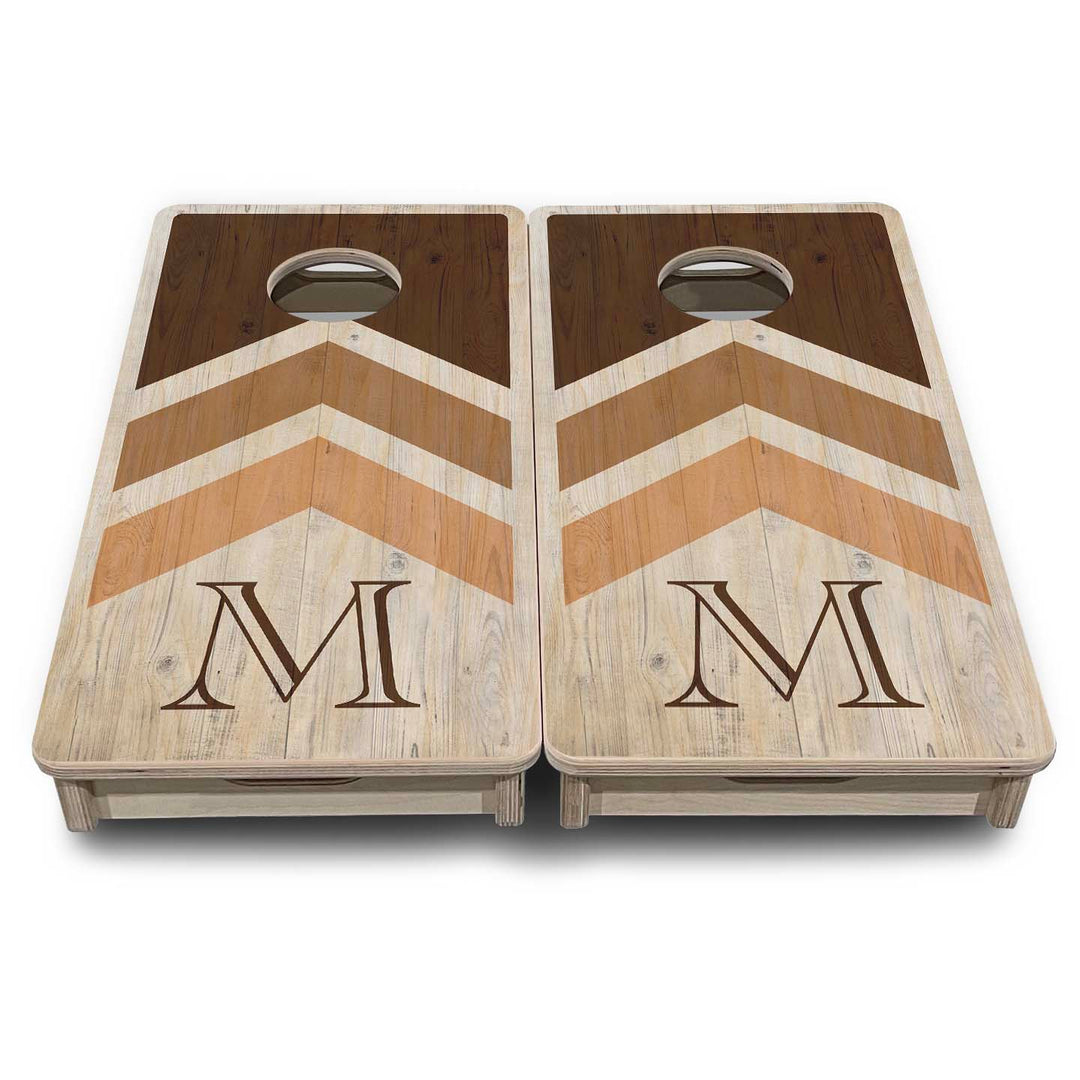 Mini Cornhole Boards - Wedding Arrows - Natural