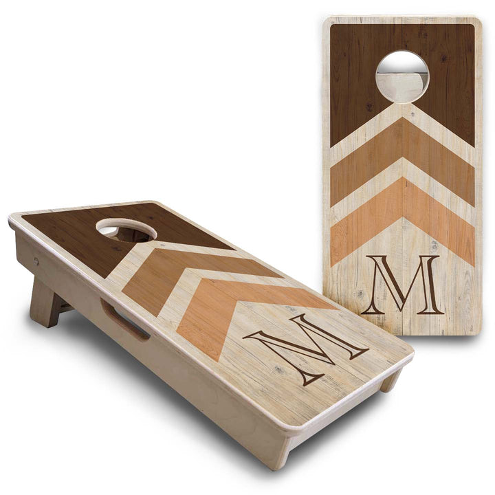 Mini Cornhole Boards - Wedding Arrows - Natural