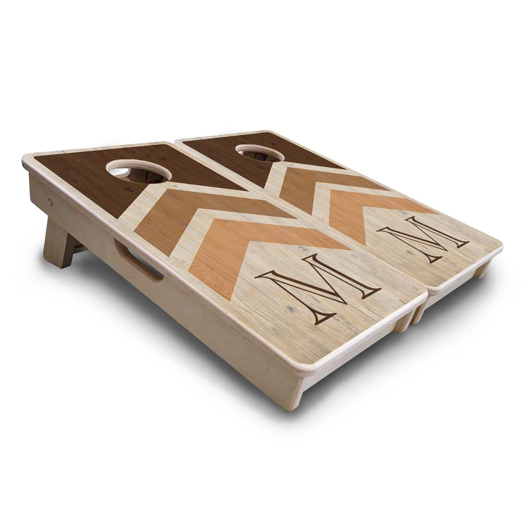 Mini Cornhole Boards - Wedding Arrows - Natural
