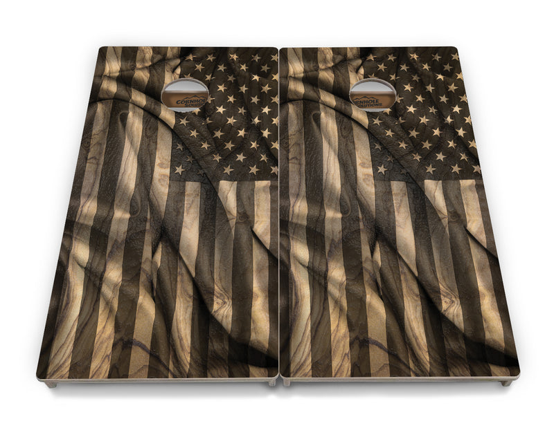 Tournament Boards - USA Wood Flag Design - Professional Tournament 2'x4' Regulation Cornhole Set - 3/4″ Baltic Birch + UV Direct Print + UV Clear Coat