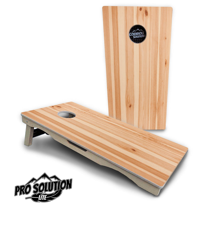 Pro Solution Elite - Pine Wood - Professional Tournament Cornhole Boards 3/4" Baltic Birch - Zero Bounce Zero Movement Vertical Interlocking Braces for Extra Weight & Stability +Double Thick Legs +Airmail Blocker