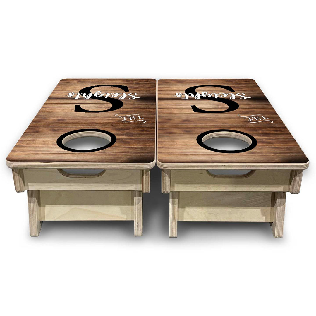 Mini Cornhole Boards - Wood Slat Name