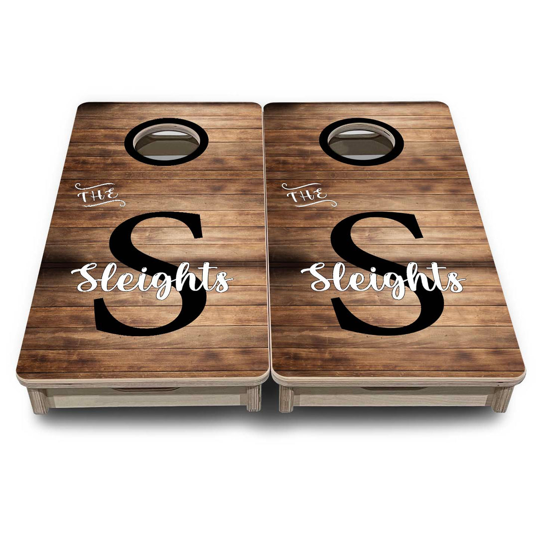 Mini Cornhole Boards - Wood Slat Name