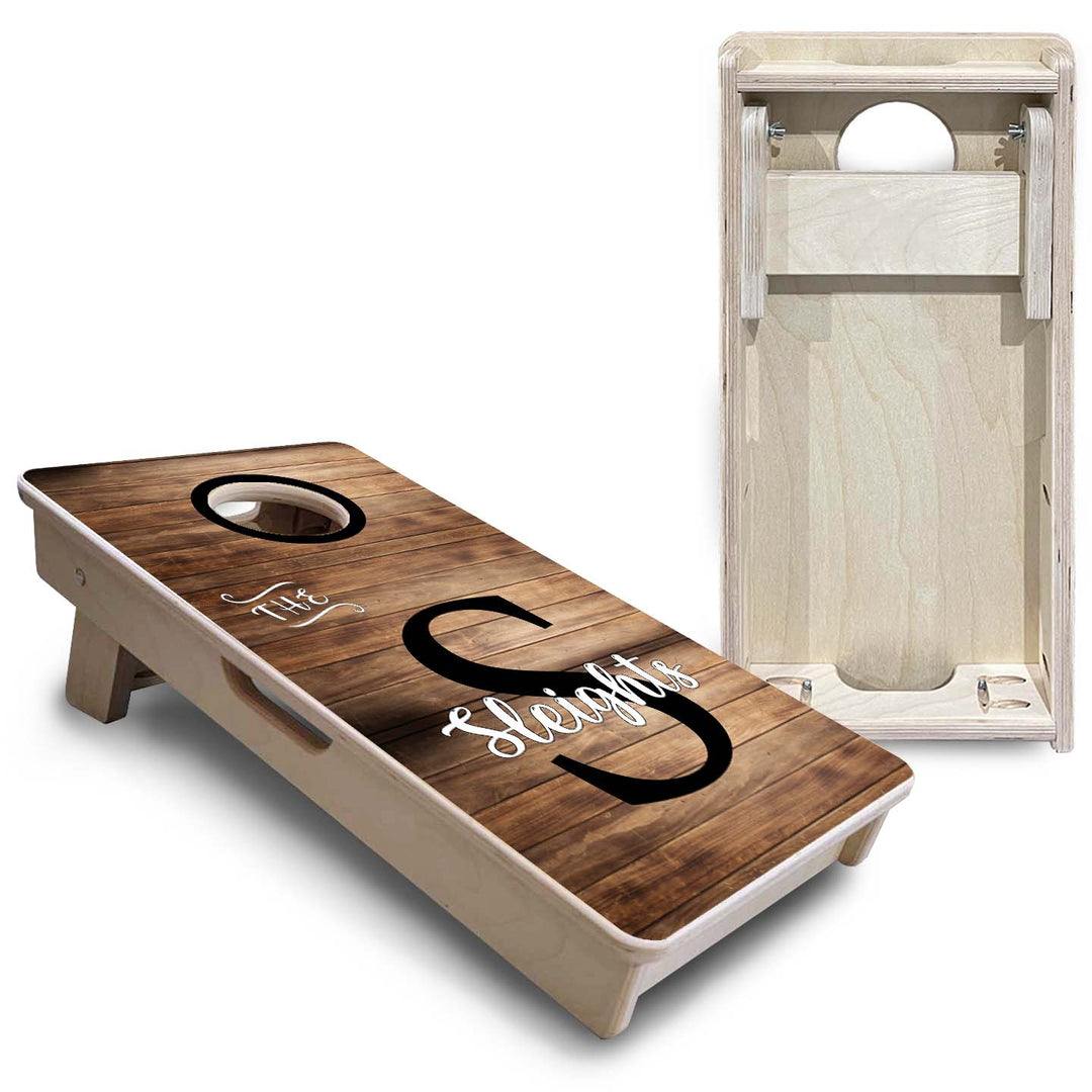 Mini Cornhole Boards - Wood Slat Name