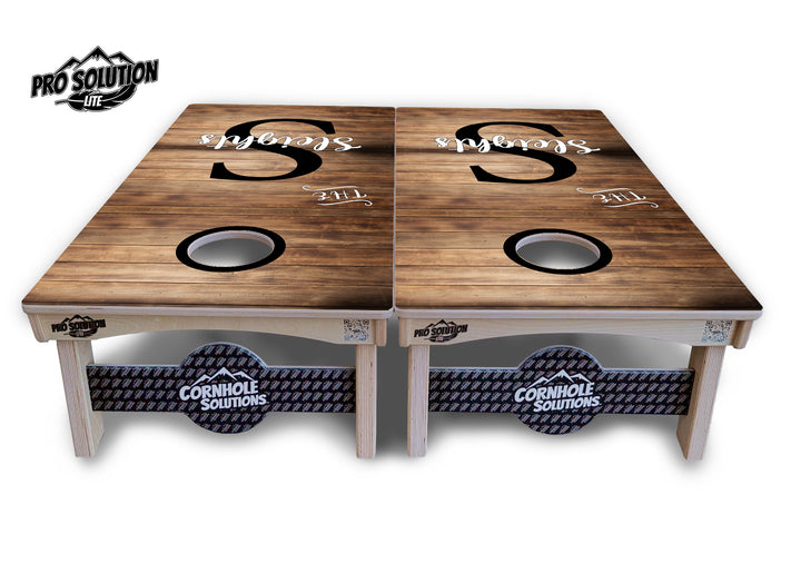 Wood Slat Letter Name Cornhole Boards - Pro Solution Lite Series