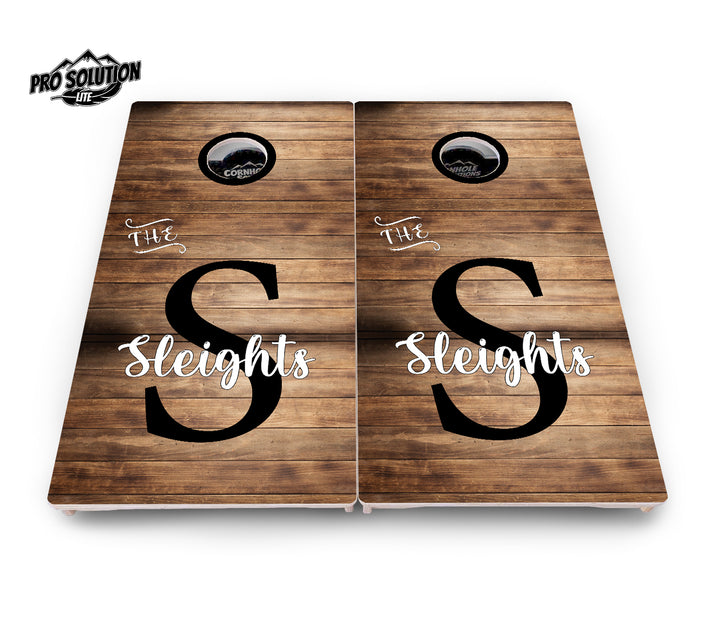 Wood Slat Letter Name Cornhole Boards - Pro Solution Lite Series
