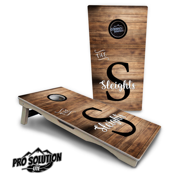 Wood Slat Letter Name Cornhole Boards - Pro Solution Lite Series
