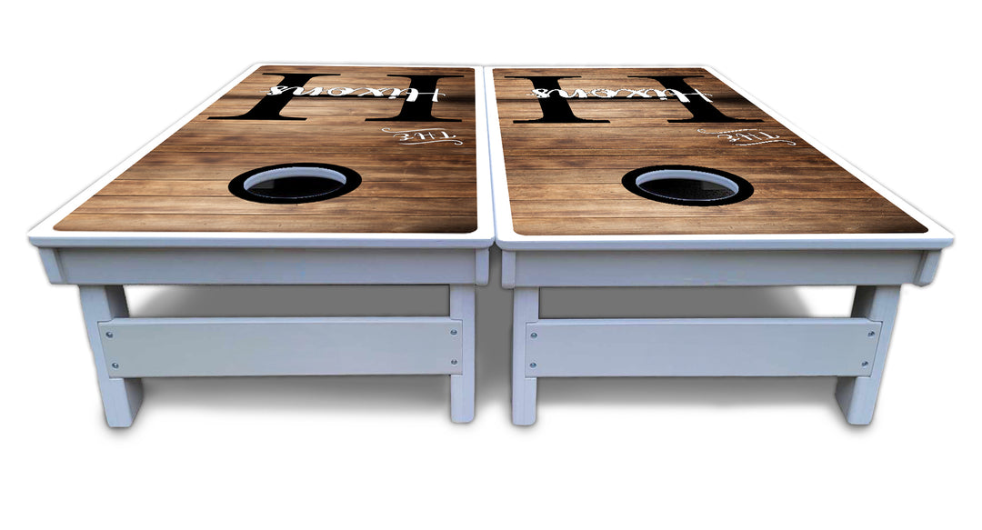 Wood Slat Name Cornhole Boards - All Weather Series