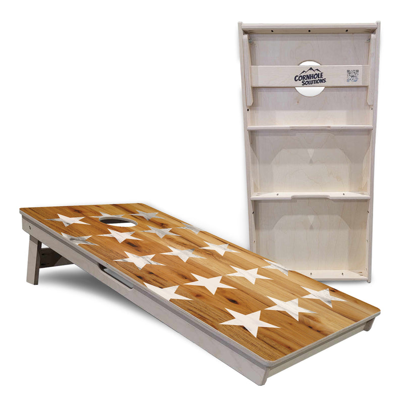 Tournament Boards - Large Stars & Stripes Design Options - Professional Tournament 2'x4' Regulation Cornhole Set - 3/4″ Baltic Birch - UV Direct Print + UV Clear Coat