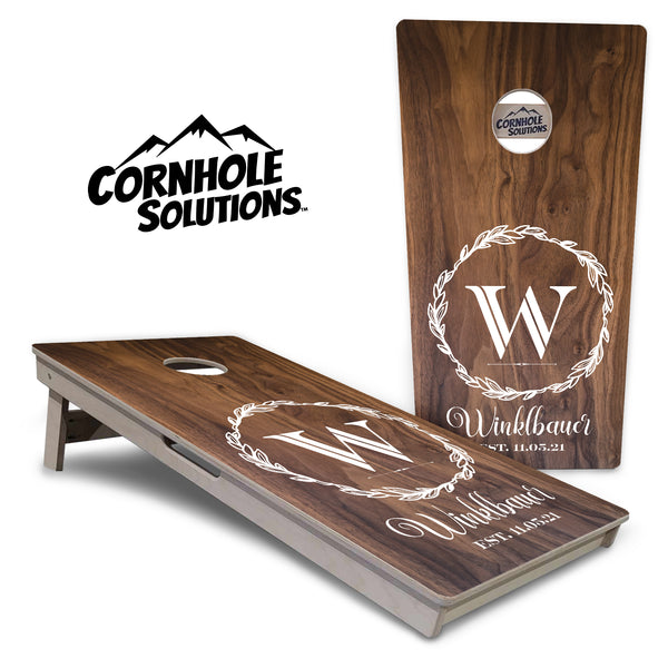 Tournament Regulation Cornhole Set - Wreath Design 2'x4' +UV Direct Print +UV Clear Coat