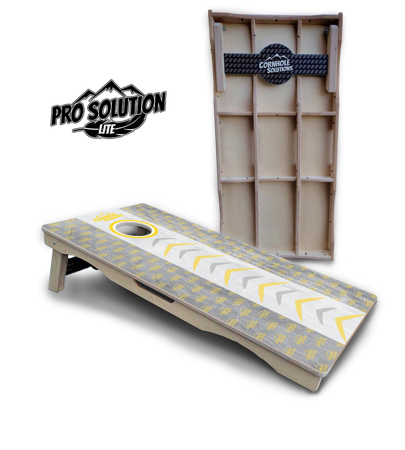 Pro Solution Elite - Runway Design - Professional Tournament Cornhole Boards 3/4" Baltic Birch - Zero Bounce Zero Movement Vertical Interlocking Braces for Extra Weight & Stability +Double Thick Legs +Airmail Blocker