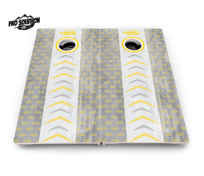 Pro Solution Elite - Runway Design - Professional Tournament Cornhole Boards 3/4" Baltic Birch - Zero Bounce Zero Movement Vertical Interlocking Braces for Extra Weight & Stability +Double Thick Legs +Airmail Blocker