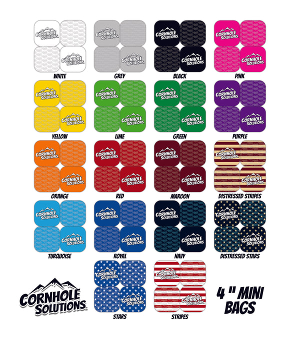 Mini Cornhole Bags - 4" Bags - Stock Colors - (Set of 8 bags)