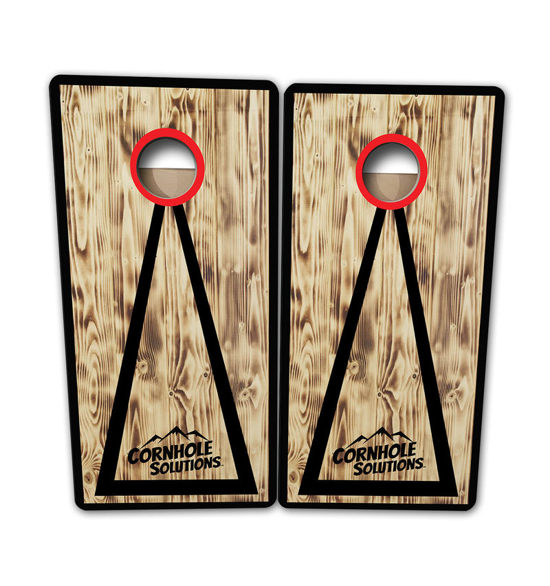Vacation Boards 16" by 32" - Burnt Cornhole Solutions Triangle Design 18mm(3/4″) Baltic Birch!