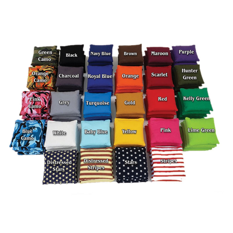 All Weather Cornhole Bags - Regulation 6x6 Duck Cloth - Backyard Cornhole Bags (Full Set of 8 bags)